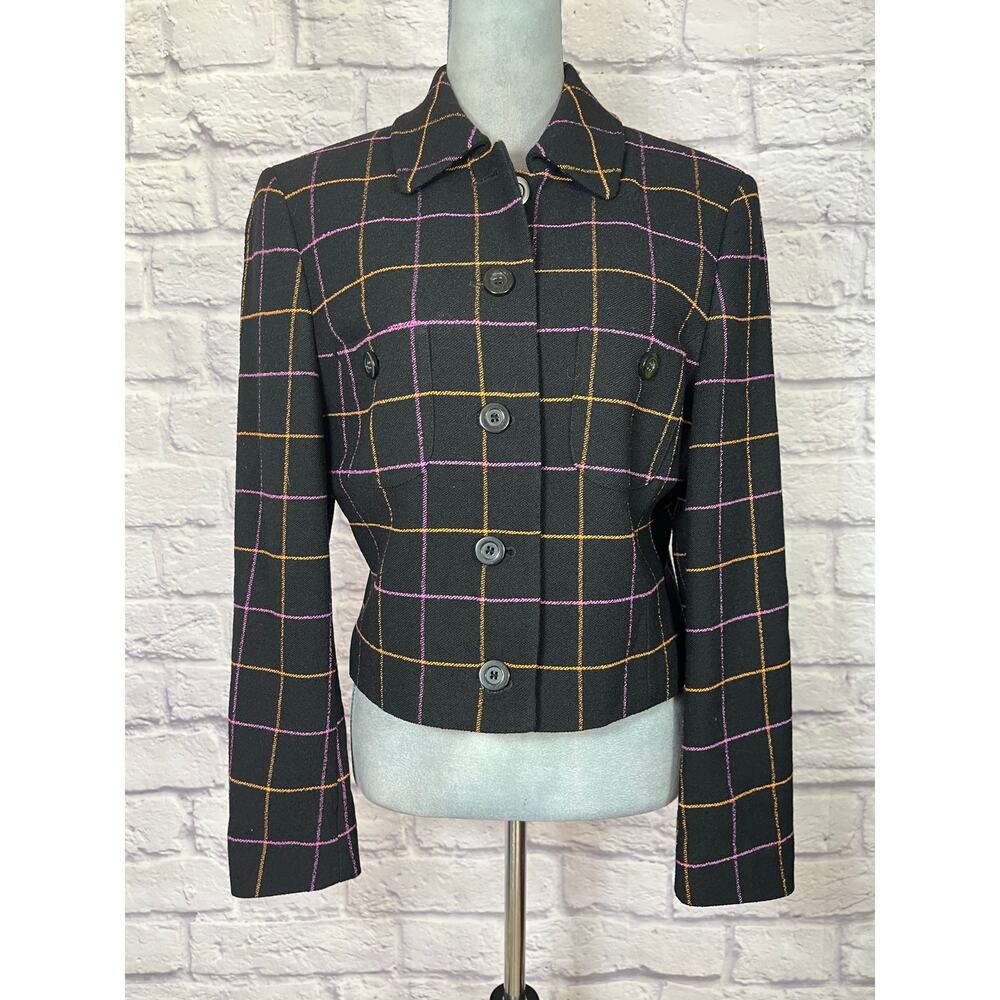 Vintage Laurel by Escada Wool Blend Contemporary Cropped Blazer Jacket
